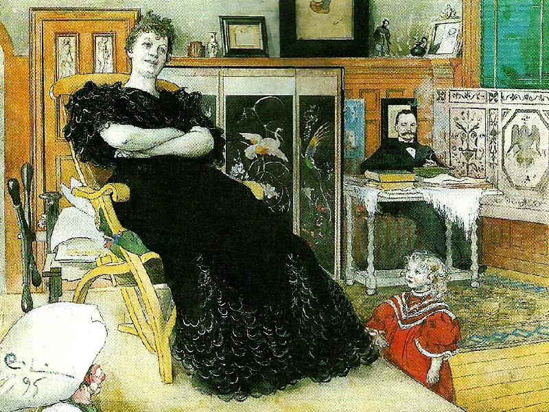 Carl Larsson anna norrie med familj china oil painting image
